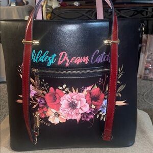 Nicole Lee Black Floral Dream Catcher Shoulder Bag